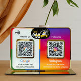 Review & Follow Panel-Big Size-Smart NFC 2-in-1 Premium Standee – Google & Instagram Theme