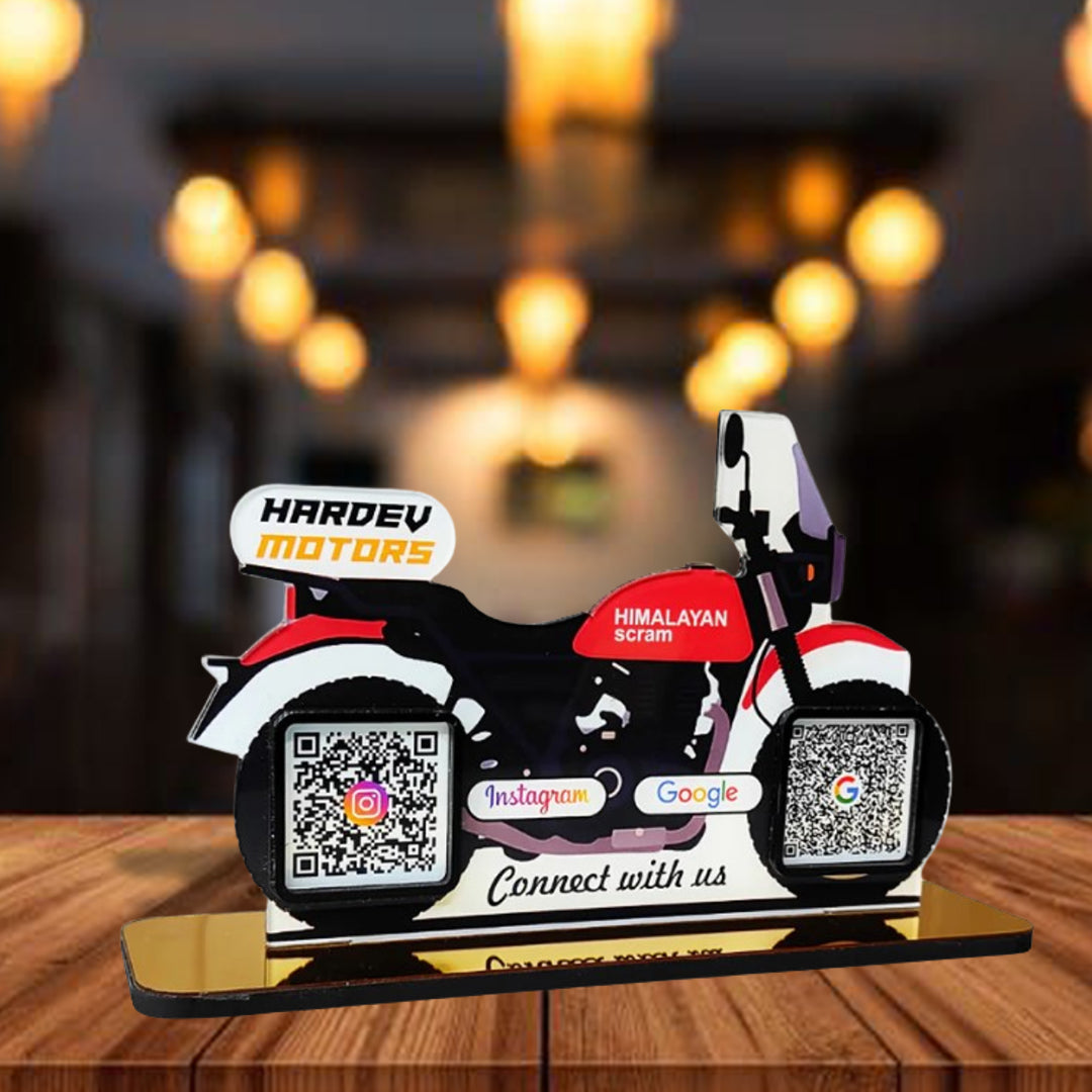 Adventure Bike Shaped  - Smart NFC 2-in-1 Tabletop Standee