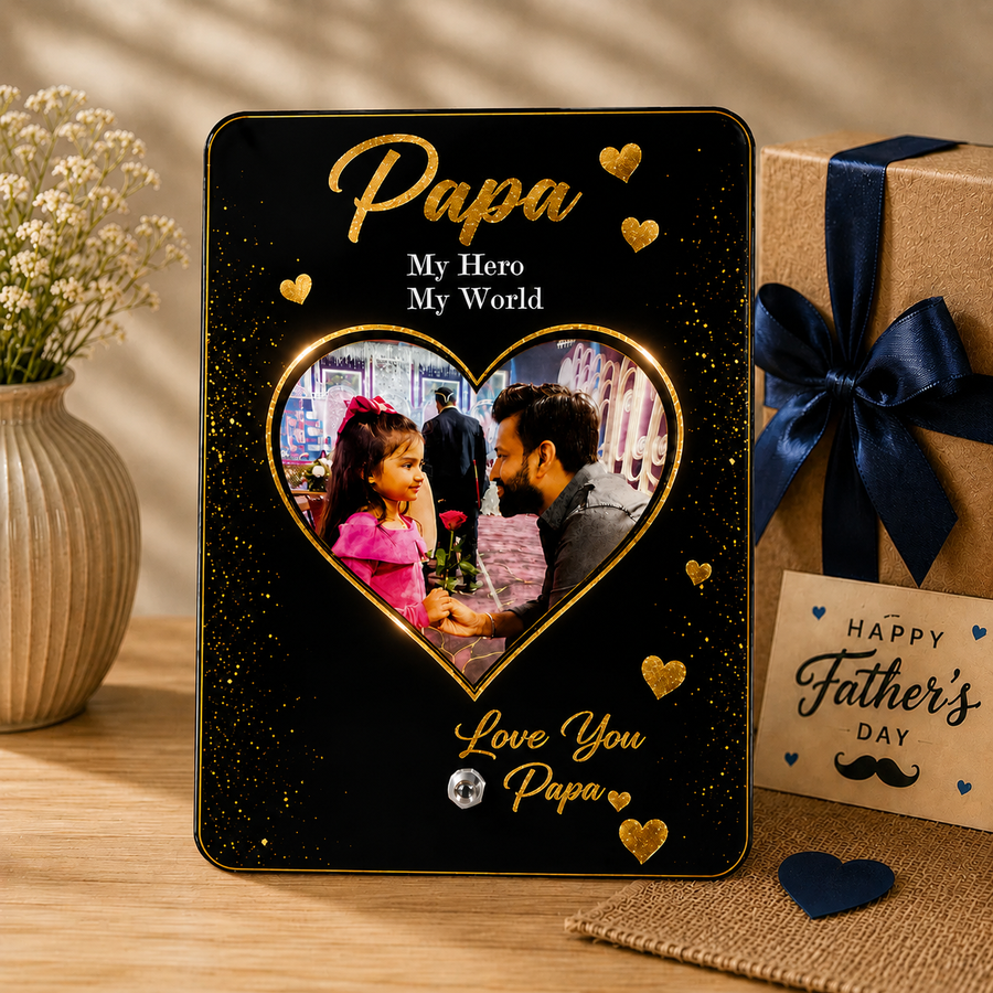 Personalized Dad Photo Frame – Custom Acrylic Gift for Father & Son/Daughter card 2