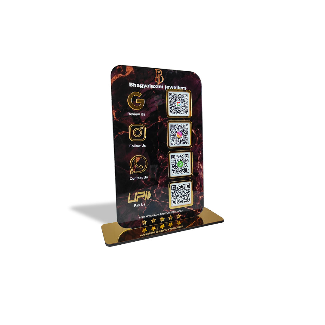 Smart NFC 4-in-1 Standee - Portrait Style - Custom Background