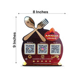 Spoon Cutout Smart NFC 3-in-1 Tabletop Standee For Restaurants - Logo Cutout
