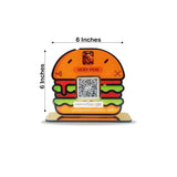 Burger Cutout Shape Standee - Smart NFC 1 QR Table Top Standee