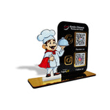 Male Chef Cutout Smart NFC 2QR Standee - For Restaurant