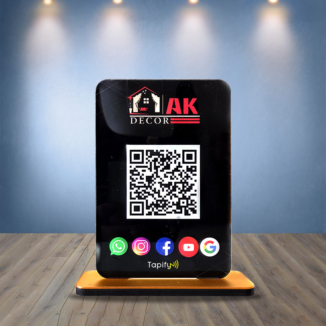 Premium All In One-Smart NFC Standee – Black Colour