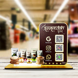 Grocery & Spices Cutout Shaped 3QR Table Top Smart NFC Standee