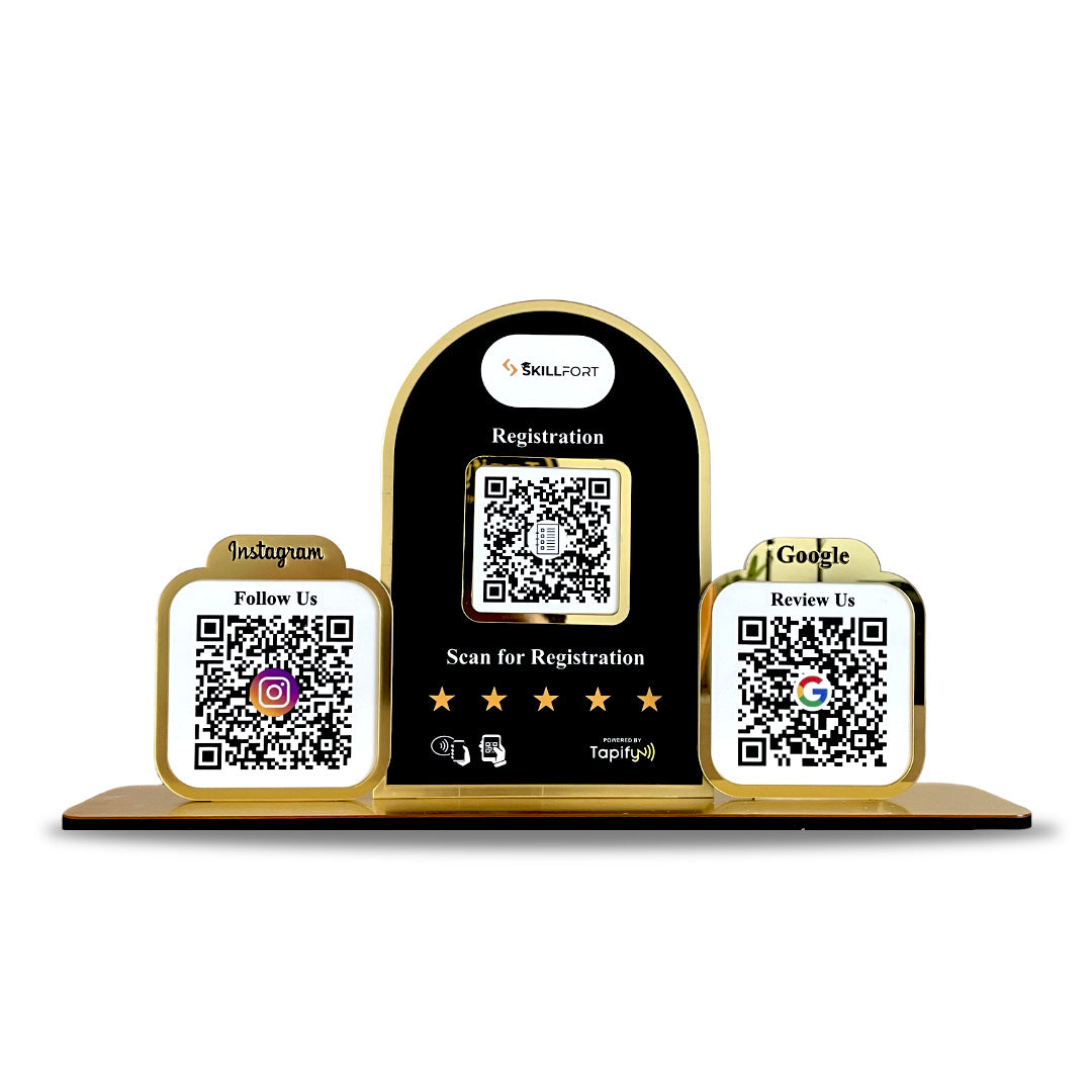 Premium Arch Shaped Smart NFC 3-in-1 Table Top Standee