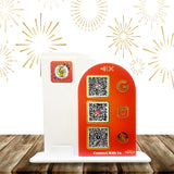 Premium Arch Shaped Smart NFC 3-in-1 in Cutout ( With card Holder ) White & Red Theme