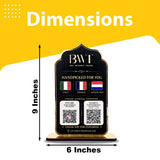 Premium Smart NFC 3-in-1 Table Top Standee - Arch Style - Black Gold Edition