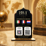 Premium Smart NFC 3-in-1 Table Top Standee - Arch Style - Black Gold Edition