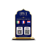 Premium Smart NFC 3-in-1 Table Top Standee - Arch Style - Blue Gold Edition