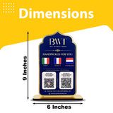 Premium Smart NFC 3-in-1 Table Top Standee - Arch Style - Blue Gold Edition