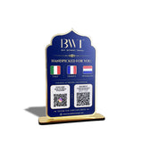 Premium Smart NFC 3-in-1 Table Top Standee - Arch Style - Blue Gold Edition
