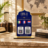 Premium Smart NFC 3-in-1 Table Top Standee - Arch Style - Blue Gold Edition