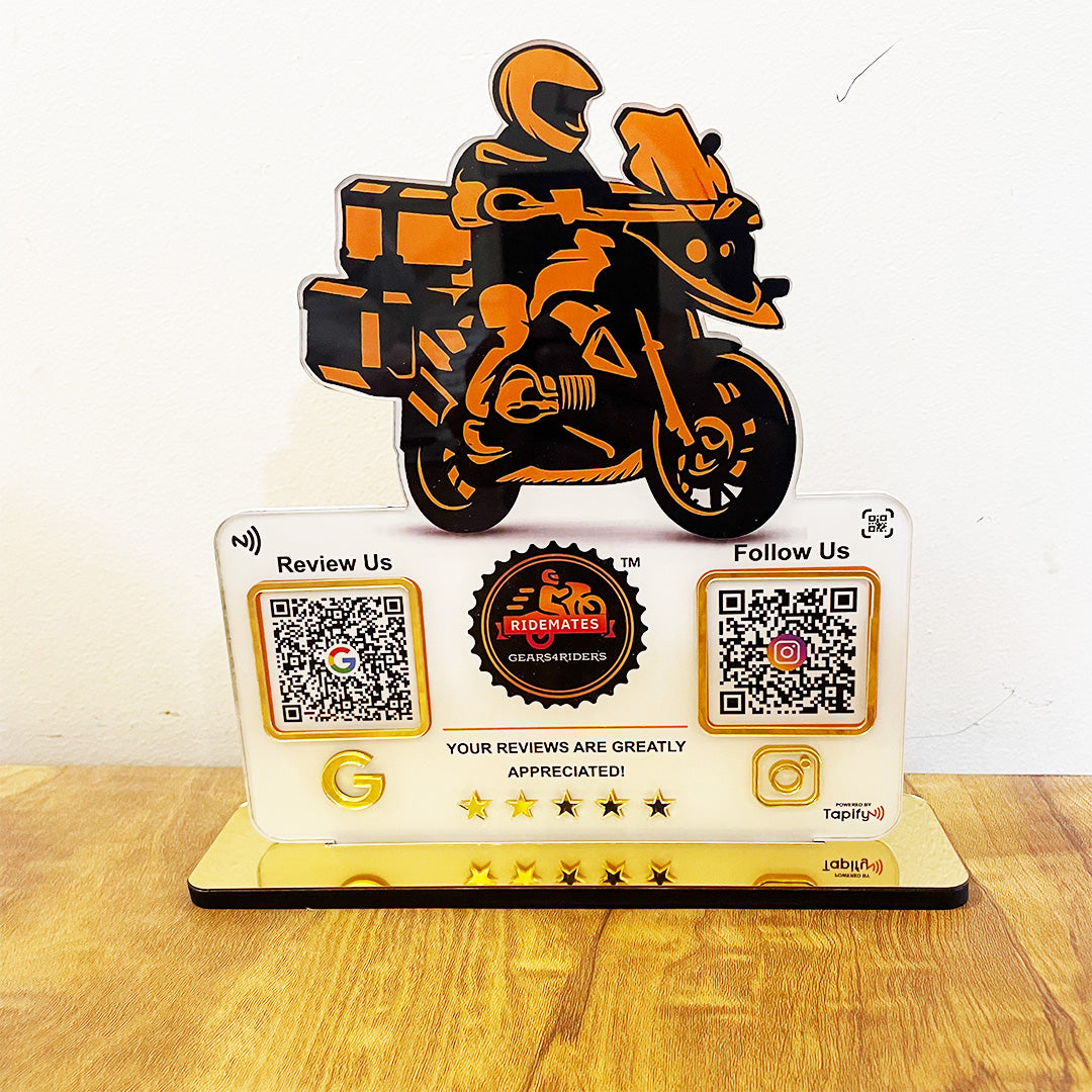 Bike Logo Cutout Edition - Smart NFC 2-in-1 Table Top Standee - III