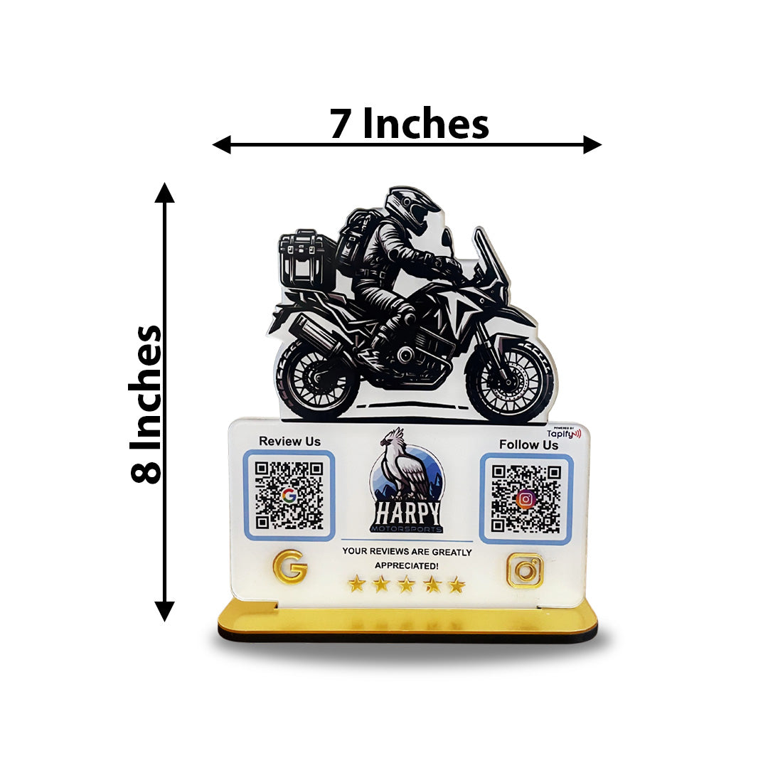 Bike Logo Cutout Edition - Smart NFC 2-in-1 Table Top Standee-II