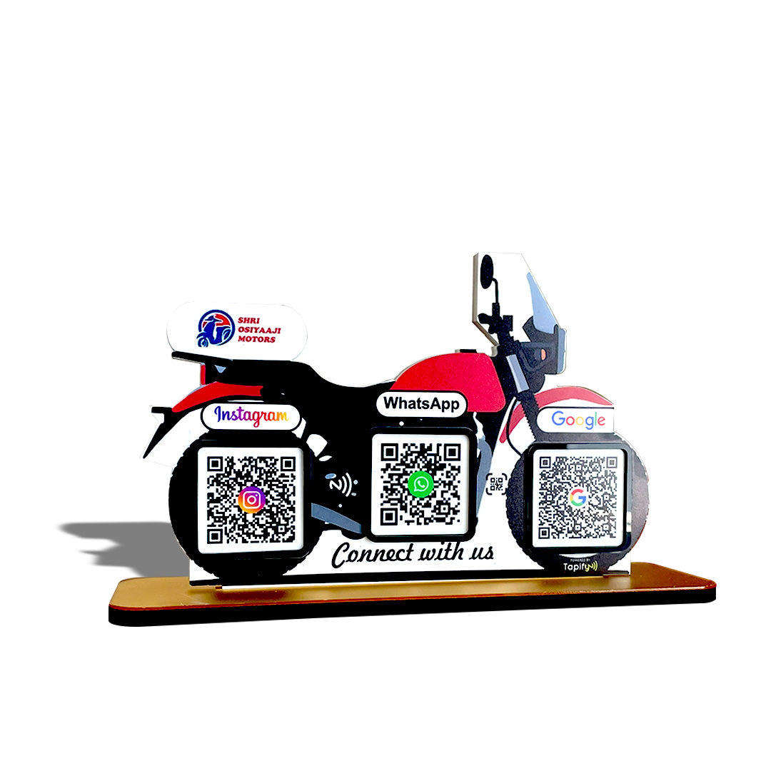 Adventure Bike Shaped  - Smart NFC 3-in-1 Tabletop Standee