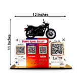 Bike Logo Cutout Edition - Smart NFC 4-in-1 Table Top Standee - Big UPI