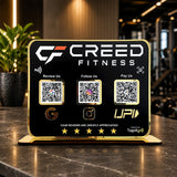 Premium Smart NFC 3-in-1 Table Top Standee | For Gym Fitness - Black Colour