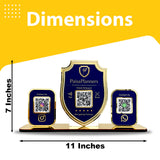 Premium Shield Shaped Smart NFC 3-in-1 Table Top Standee - Blue Colour