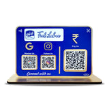 Big UPI + Social Media - Smart NFC 3-in-1 Table Top Standee | Blue Colour
