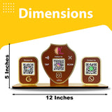 Gold Biscuit Shaped -Smart NFC 3-in-1 Tabletop Standee | For Jewelry Stores - Brown Colour