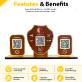 Gold Biscuit Shaped -Smart NFC 3-in-1 Tabletop Standee | For Jewelry Stores - Brown Colour