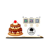 Cake Cutout Shaped Smart NFC 3-in-1 Table Top Standee-II