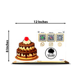 Cake Cutout Shaped Smart NFC 3-in-1 Table Top Standee-II