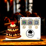 Cake Cutout Shaped Smart NFC 3-in-1 Table Top Standee-II
