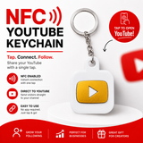 Smart NFC YouTube Keyring - without QR Code(Fixed Design, Your Link Added ) - Acrylic Logo