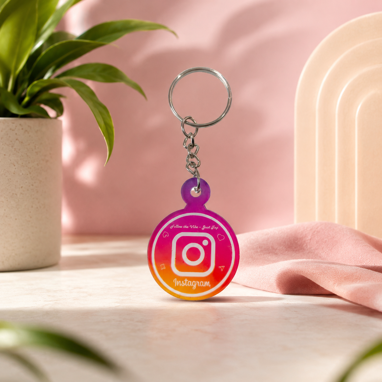 Smart NFC Instagram Keyring - without QR Code(Fixed Design, Your Link Added)