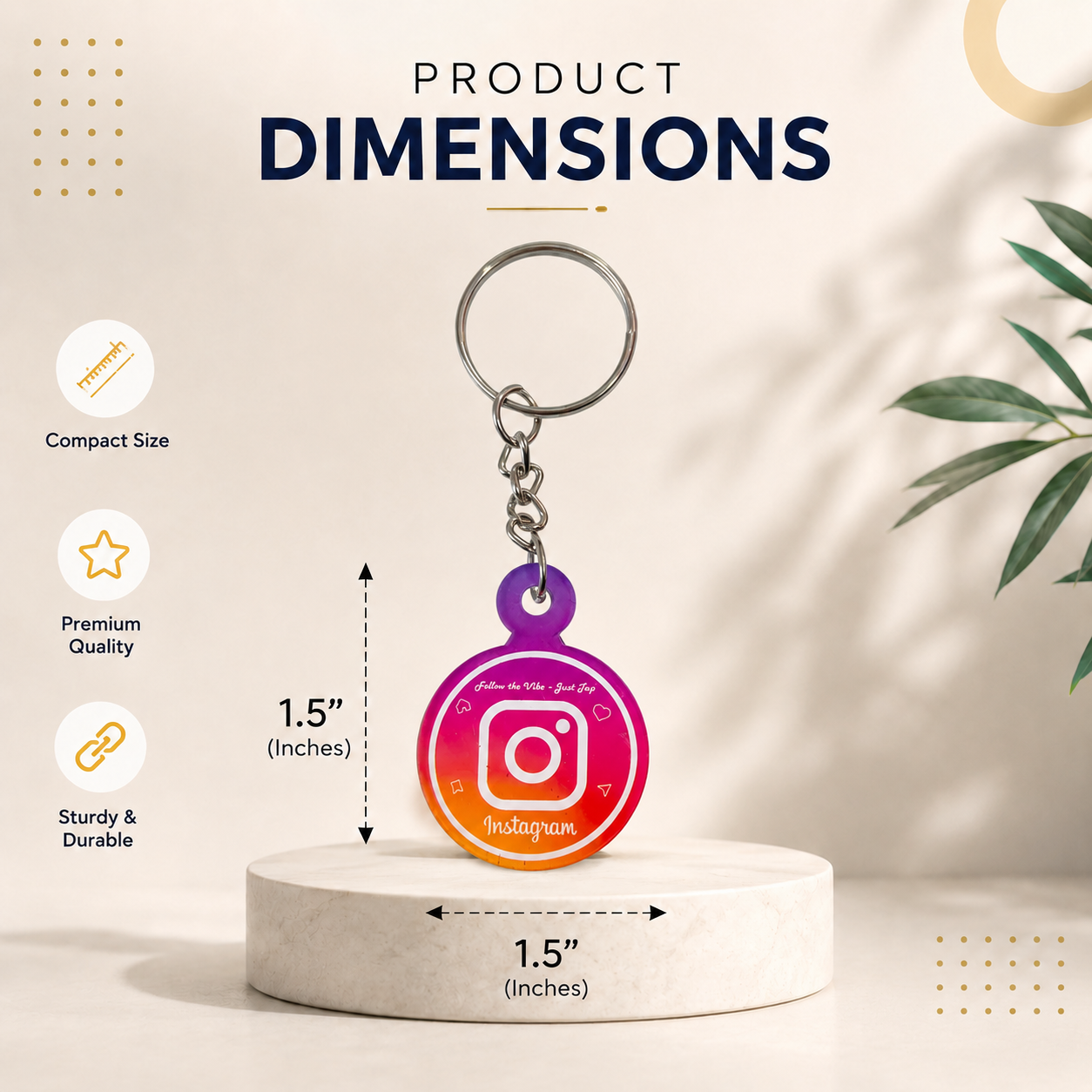 Smart NFC Instagram Keyring - without QR Code(Fixed Design, Your Link Added)