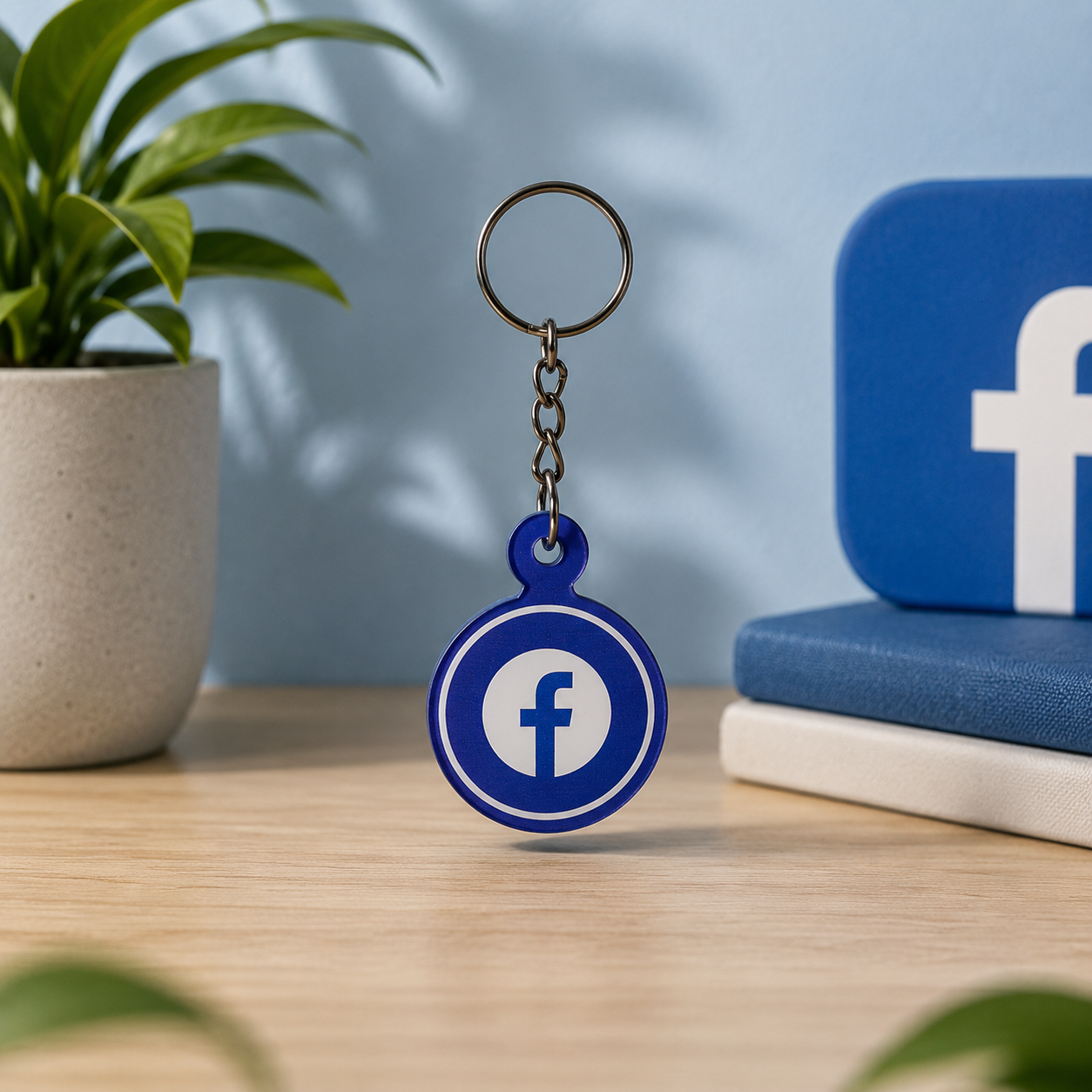 Smart NFC Facebook Keyring - without QR Code(Fixed Design, Your Link Added )