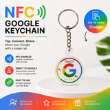 Smart NFC Google Review Keyring - without QR Code - White Colour (Fixed Design, Your Link Added )