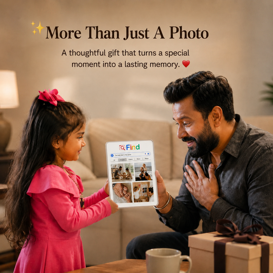 World's Best Dad Google Search  Photo Frame - Custom Acrylic Gift for Father & Son/Daughter ( 4 Photos ) card 3
