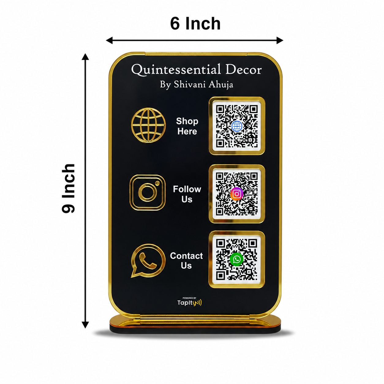 Premium Smart NFC 3-in-1 Table Top Standee | Portrait Style