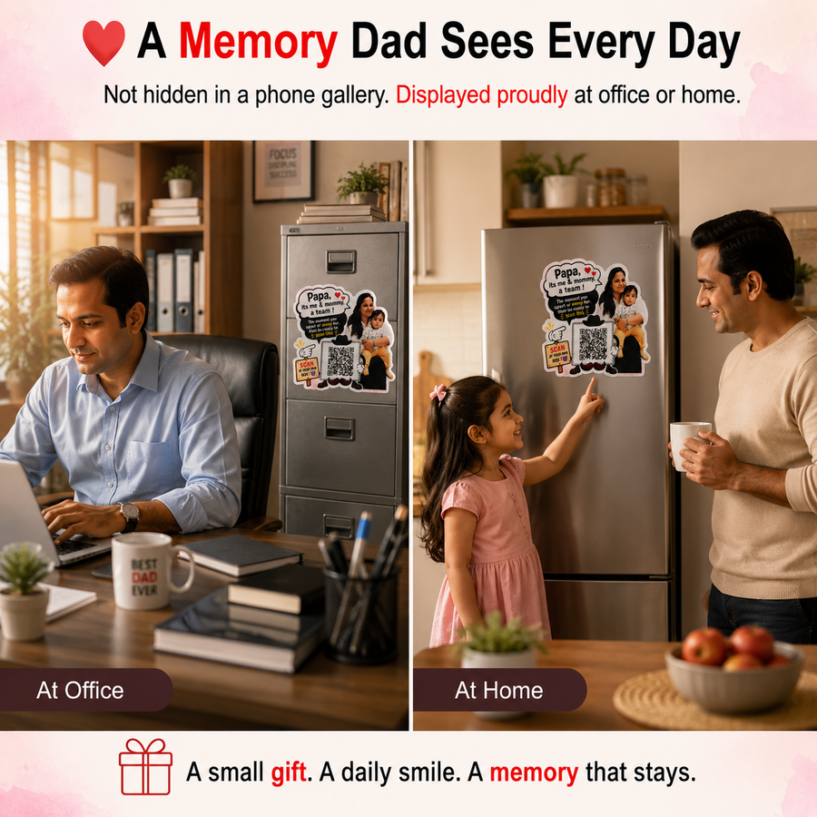 Personalized Photo Fridge Magnet – Custom MDF Gift for Father & Son/Daughter card 4