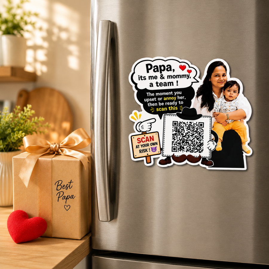 Personalized Photo Fridge Magnet – Custom MDF Gift for Father & Son/Daughter card 2