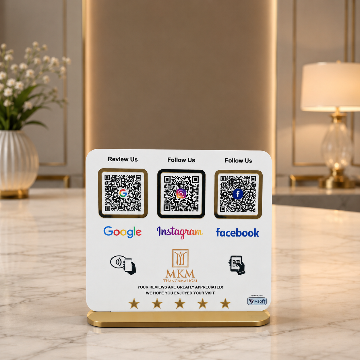 Smart NFC 3-in-1 Table Top Standee - Text Edition
