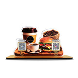 Coffee & Burger Shaped - Smart NFC 2-in-1 Tabletop Standee