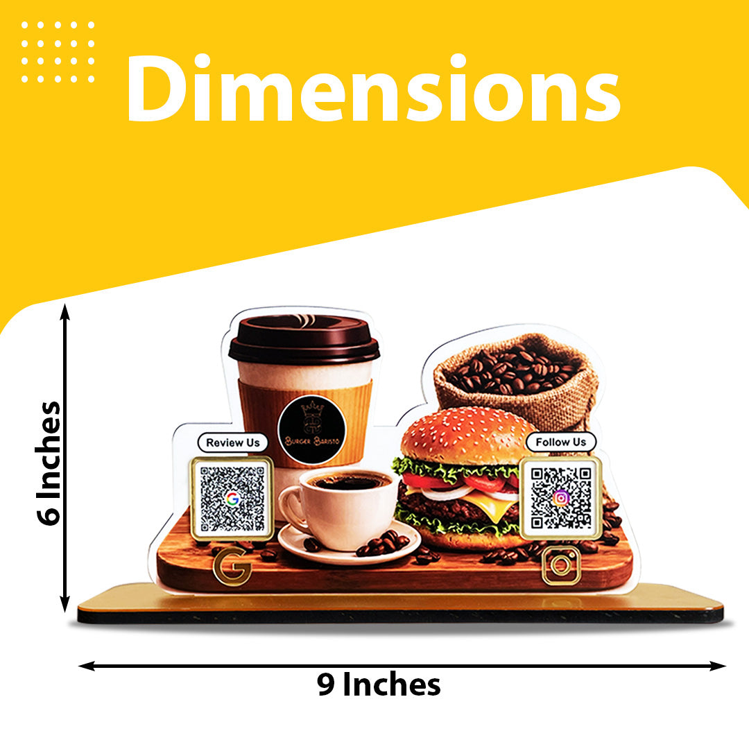Coffee & Burger Shaped - Smart NFC 2-in-1 Tabletop Standee