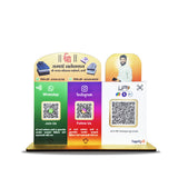 Custom Logo Cutout Smart NFC 3 QR Table Top Standee - With (Big Payment)