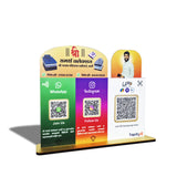 Custom Logo Cutout Smart NFC 3 QR Table Top Standee - With (Big Payment)