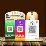 Custom Logo Cutout Smart NFC 3 QR Table Top Standee - With (Big Payment)
