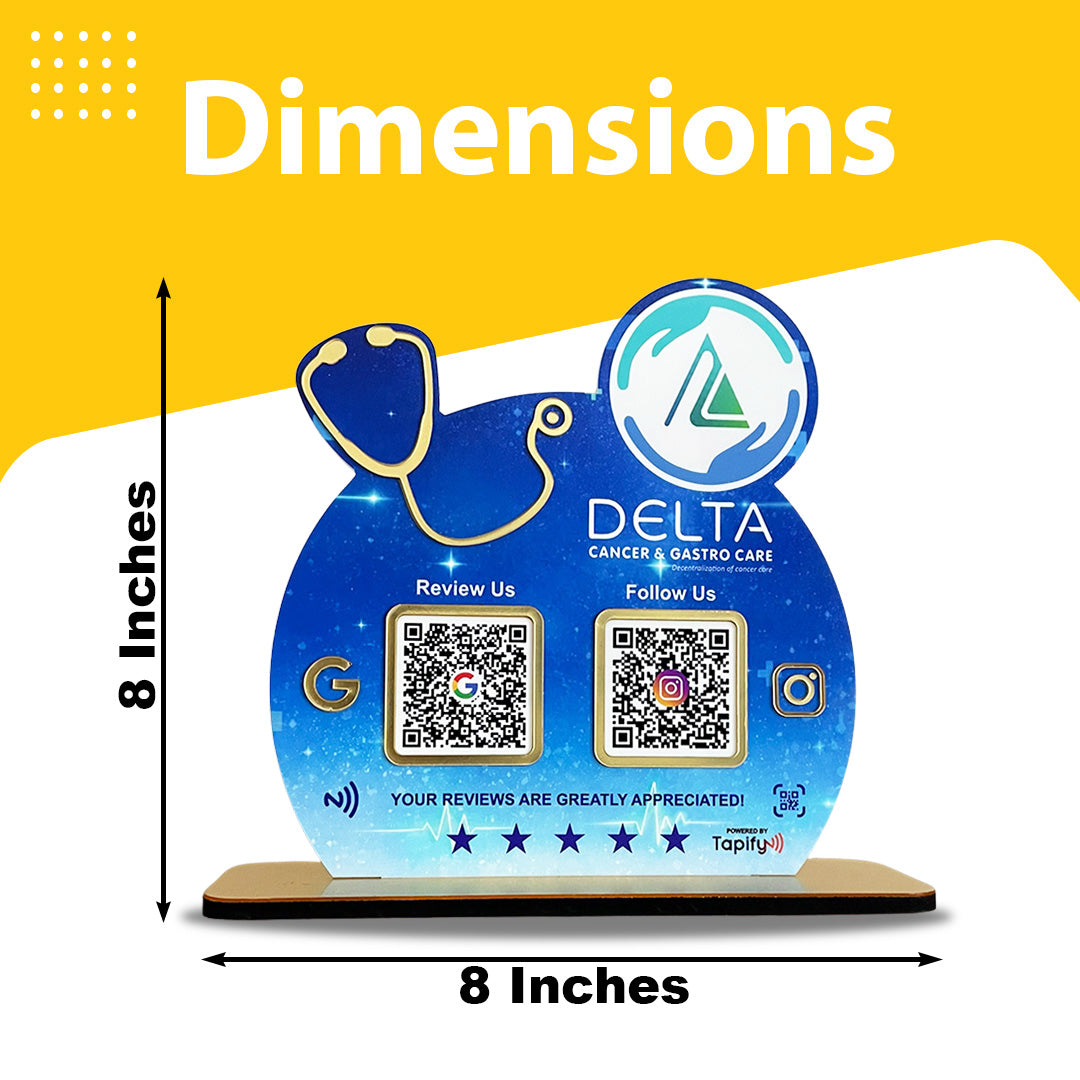 Smart NFC 2-in-1 Standee - Big Stethoscope Cutout | For Doctors