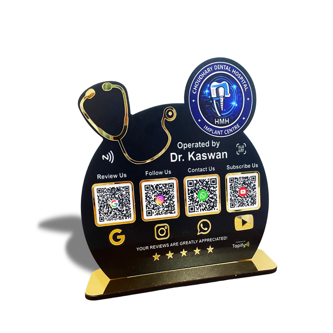 Smart NFC 4-in-1 Standee - Big Stethoscope Cutout | For Doctors