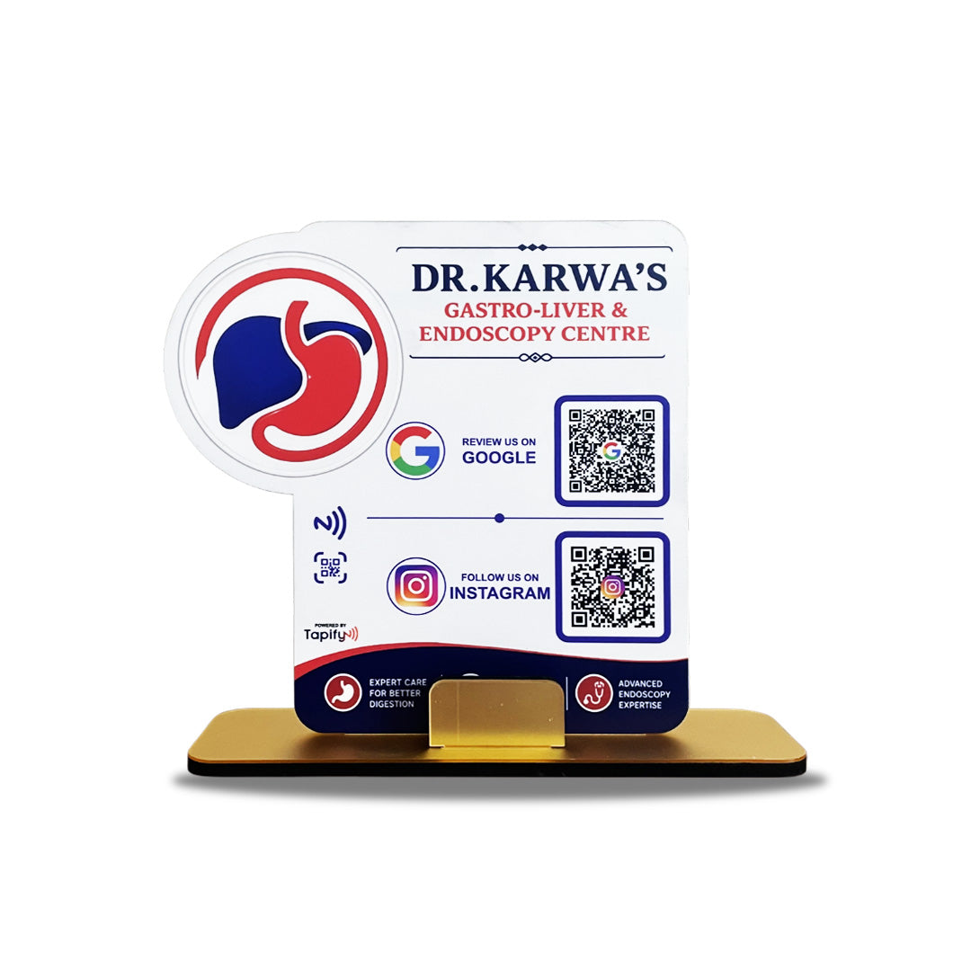 Gastro-Liver Logo Cutout Shaped -  Smart NFC 2 QR Standee - For Hospitals