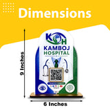 Round Top Doctor Coat Shaped Smart NFC 1 QR Tabletop Standee – All in One -  Hospital Edition