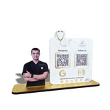 Doctor Cutout Shape - Smart NFC - 2 QR  Table Top Standee