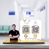 Doctor Cutout Shape - Smart NFC - 2 QR  Table Top Standee